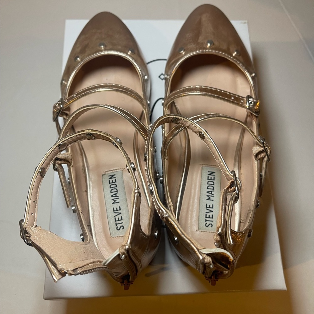 Steve Madden Unisex Gold Jmosh Ballet Flat Size 3M - Picture 4 of 5